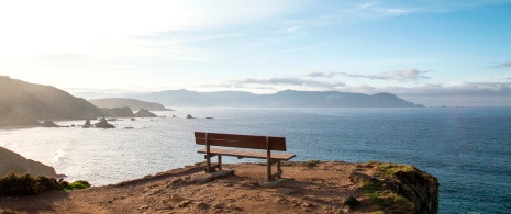 Ortigueira bench in A Coruna, Galicia