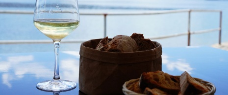 Glass of Albariño wine, Galicia