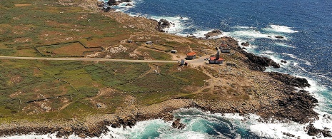 Vista aérea do Farol de Corrubedo, Corunha