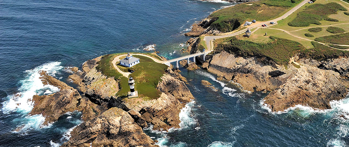Vista aérea del Faro de Isla Pancha, Lugo Vista aérea del Faro de Isla Pancha, Lugo
