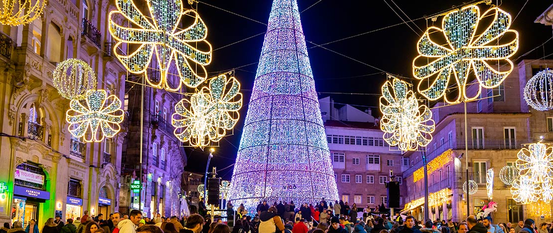 Weihnachtsbeleuchtung in Vigo