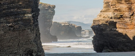 Praia das Catedrais, em Ribadeo (Lugo, Galícia)