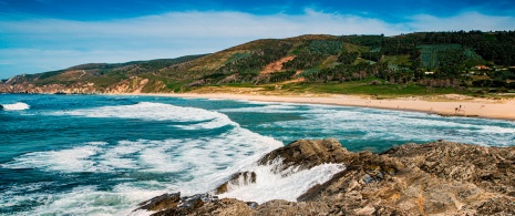 Playa de Ponzos en A Coruña, Galicia