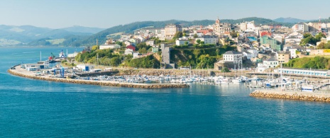 View of the harbour and town of Ribadeo, Galicia