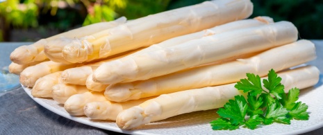 Fresh white asparagus