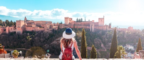Vista Alhambra, Granada, Andalusien