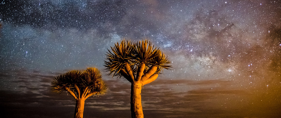 Visión de estrellas y vía láctea en La Palma, Gran Canarias