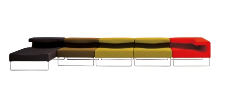 View of the Lowseat couch by Patricia Urquiola