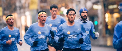 Runners of the San Silvestre Vallecana in Madrid