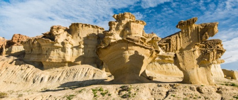 Detailansicht der Erosionen von Bolnuevo in Mazarrón, Murcia