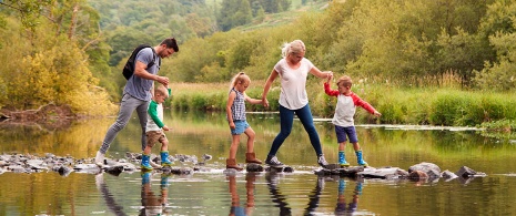 Family hiking