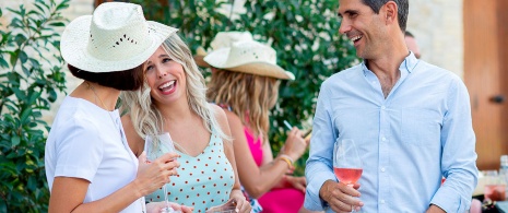 Tourists at the Otazu winery, Navarre Wine Route