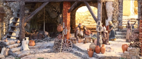 Une crèche sur le marché de Bilbao (Pays basque) représentant l