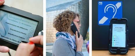 Accessible visit devices at the Guggenheim Museum Bilbao in Vizcaya, the Basque Country