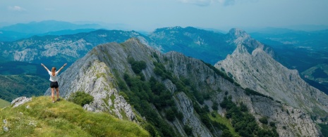 Veduta del monte Anboto, in provincia di Álava, Paesi Baschi