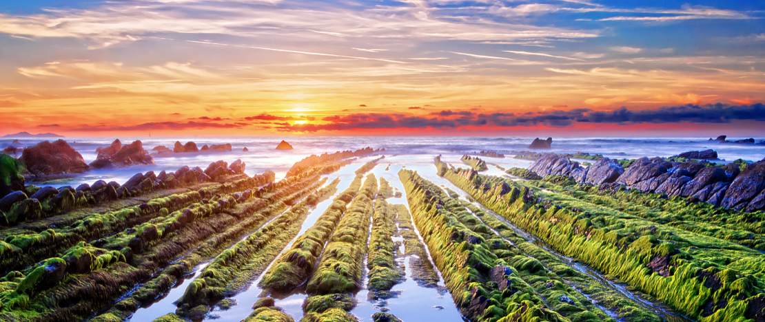 Sunrise on the beach at Barrika, the Basque Country Sunrise on the beach at Barrika, the Basque Country