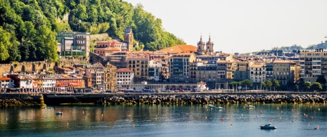 Vista do centro antigo de San Sebastián, no País Basco