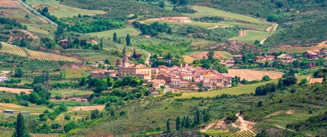 Vista de Salinillas de Buradón em Álava, País Basco