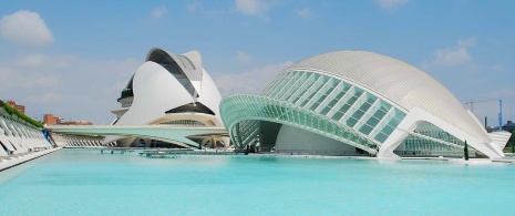 View of the City of Arts and Sciences in Valencia, Region of Valencia