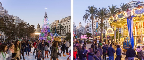 Photos of Christmas lights in Valencia