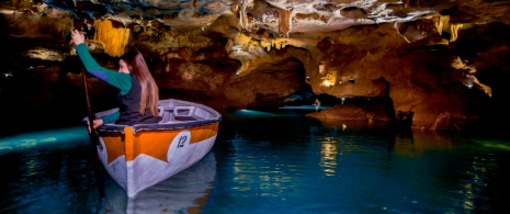 Tourists at the Caves of San José de La Vall D