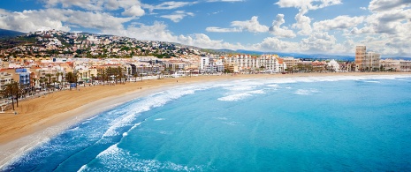 Vista da praia Norte de Peñíscola, Comunidade Valenciana