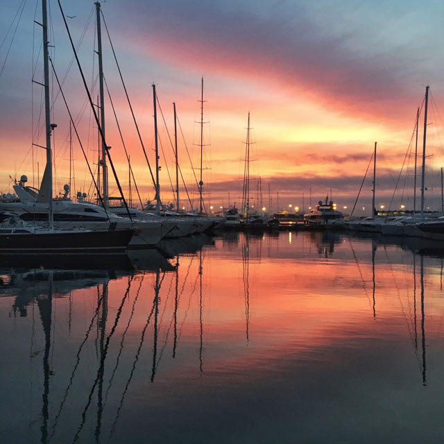 Sunset at the Palma marina