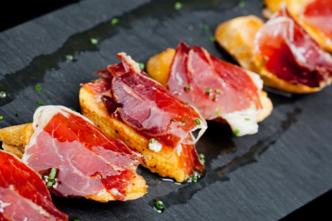 Sanduíches de jamón ibérico (presunto cru)