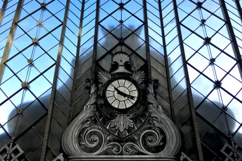 Detail of a clock at Atocha, Madrid