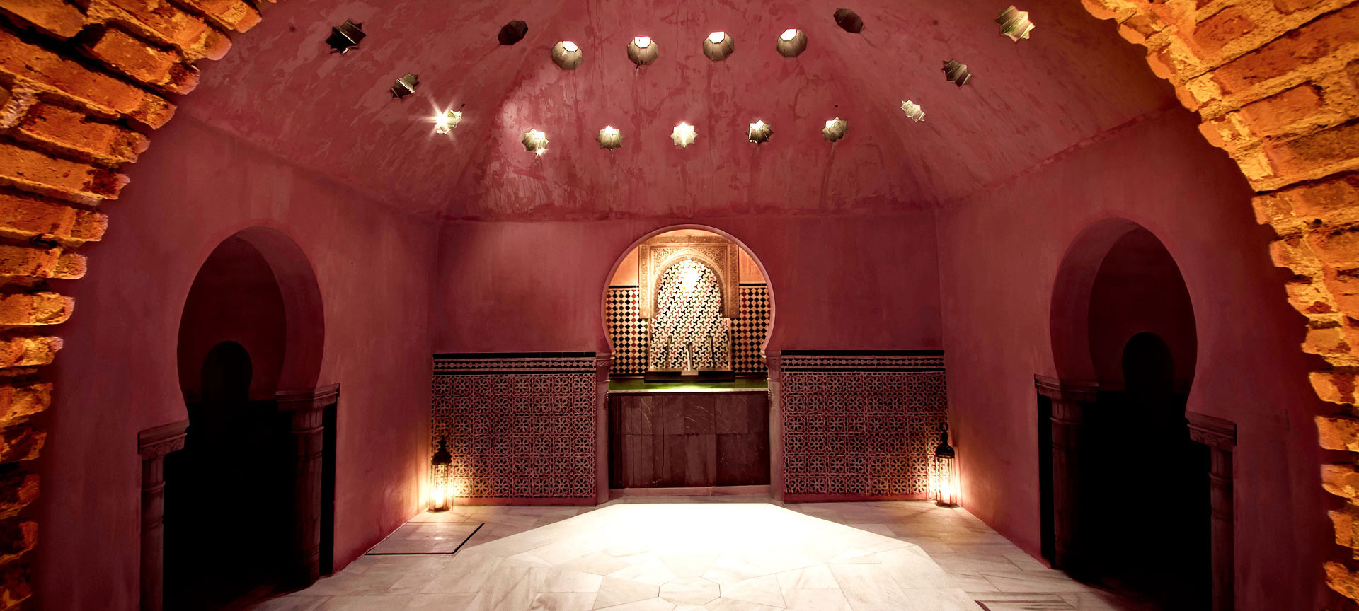 Hot stone room in the Arab baths in Granada