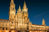 Die Kathedrale von Santiago bei Nacht