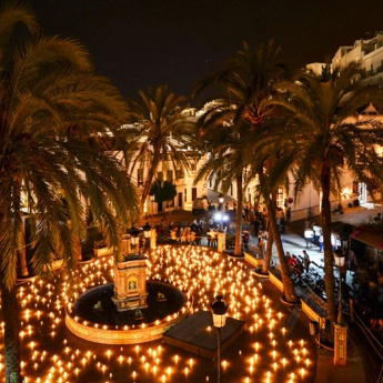 Noite de velas, praça de Vejer de la Frontera