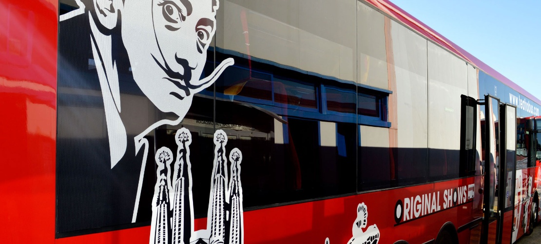 Extérieur du bus-théâtre de Barcelone