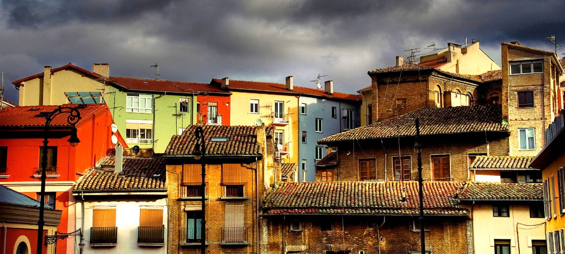 Rooftops of houses, Pamplona