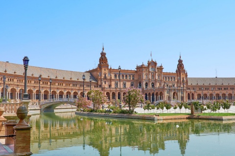 Vue d’ensemble de la Plaza de España, Séville