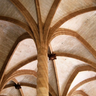 Detail of the interior of La Lonja in Palma.