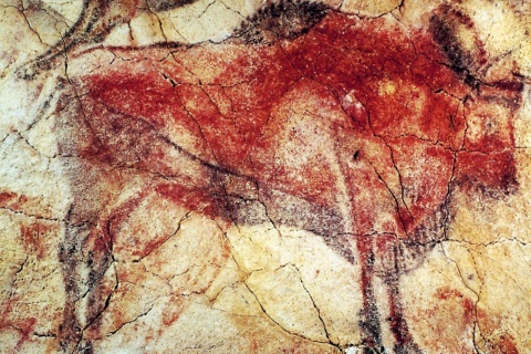 Bison painting in Altamira Cave, Santillana del Mar