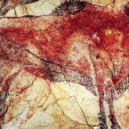 Peinture de bison dans la grotte d