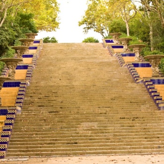 モンジュイック公園の階段、バルセロナ