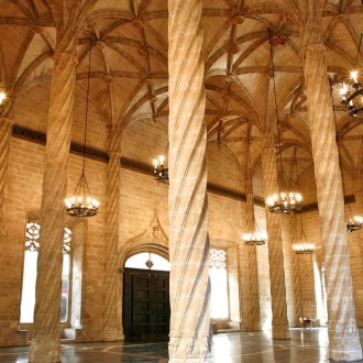 Interno della Borsa della Seta, Valencia