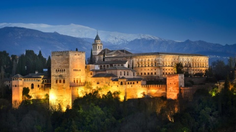 The Alhambra by night 