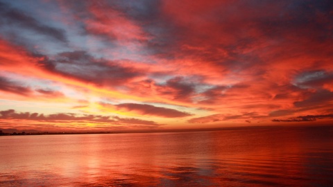 パルマ・デ・マヨルカの夕暮れ時の海