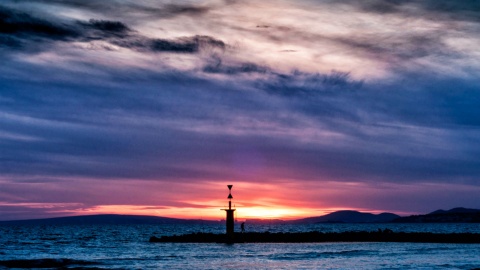 Leuchtturm bei Sonnenuntergang, Palma de Mallorca