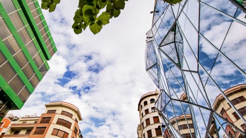 Osakidetza building, Bilbao on the right