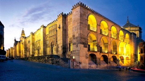 Exterior of the Mosque-Cathedral at night, Mosque of Cordoba