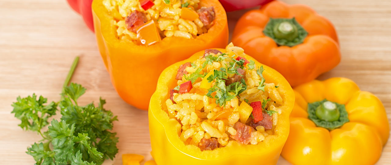 Rice-stuffed peppers