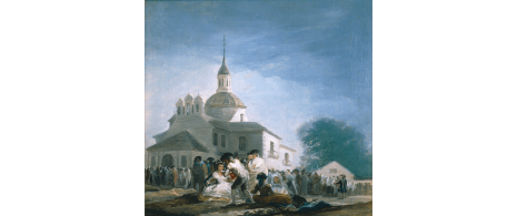 La ermita de San Isidro el día de la fiesta. Francisco de Goya, Huile sur toile, 41,8 x 43,8 cm. 1788                 
