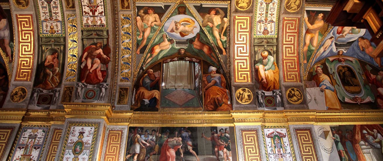 Detail of the library ceiling at the El Escorial Monastery, Madrid Detail of the library ceiling at the El Escorial Monastery, Madrid