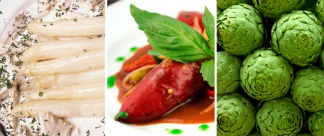 Navarre cuisine: Asparagus, piquillo peppers and artichokes 
