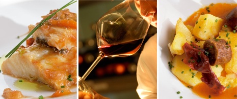 Gastronomy in La Rioja: Cod a la riojana, red wine, potatoes a la riojana